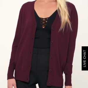 V-neck button up cardigan.